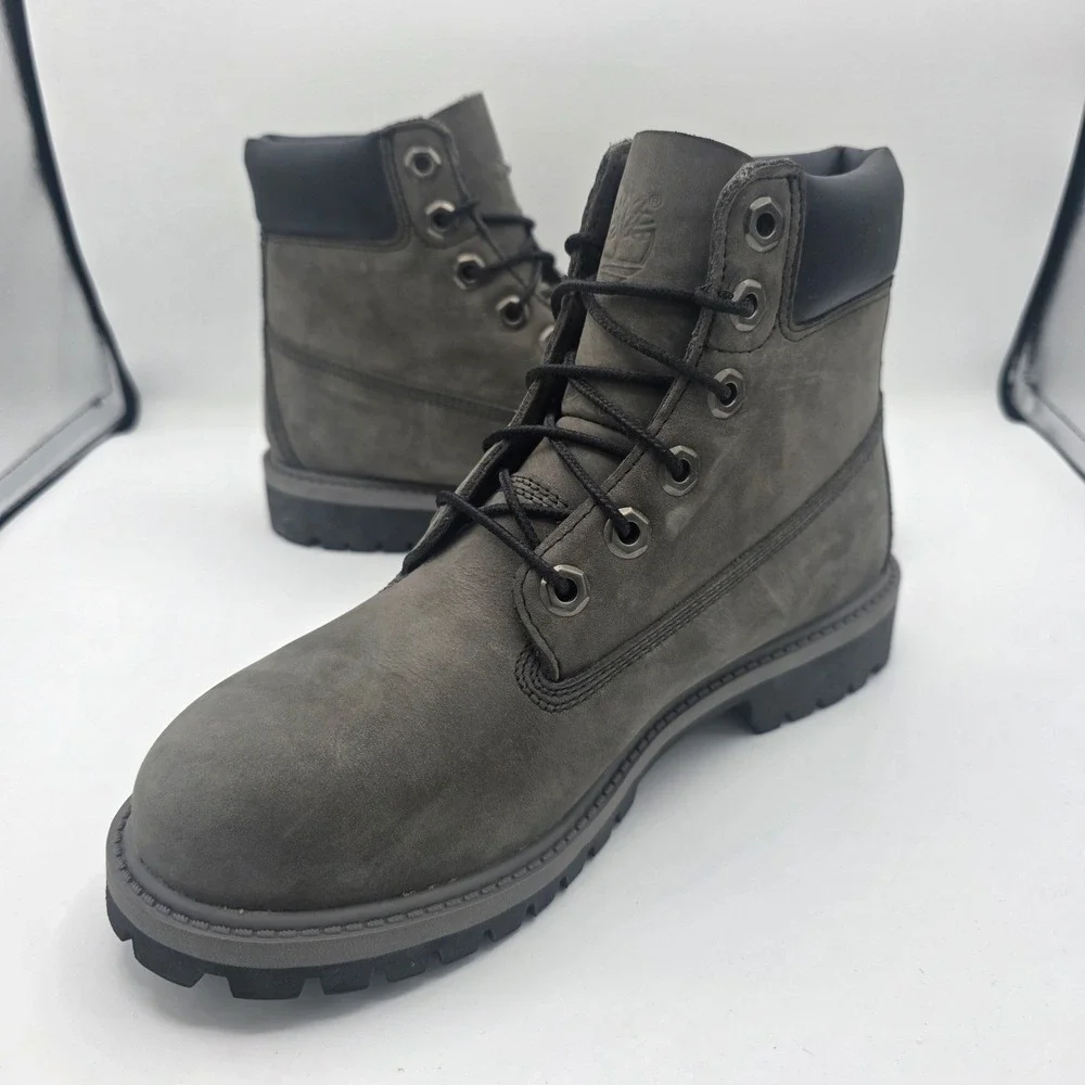 Timberland 6 Inch Premium Grey Waterproof Boots 9590R Youth 4 Women 5.5